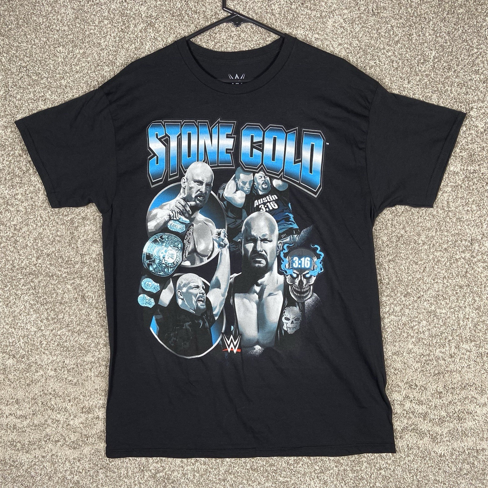 WWE Stone Cold Steve Austin T-Shirt Mens Large Black Wrestling Short Sleeve gallery