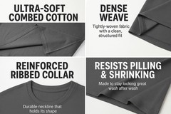 12-Pack Men’s T-Shirts: Non-Transparent & Shape Retention, High-Density Premi…