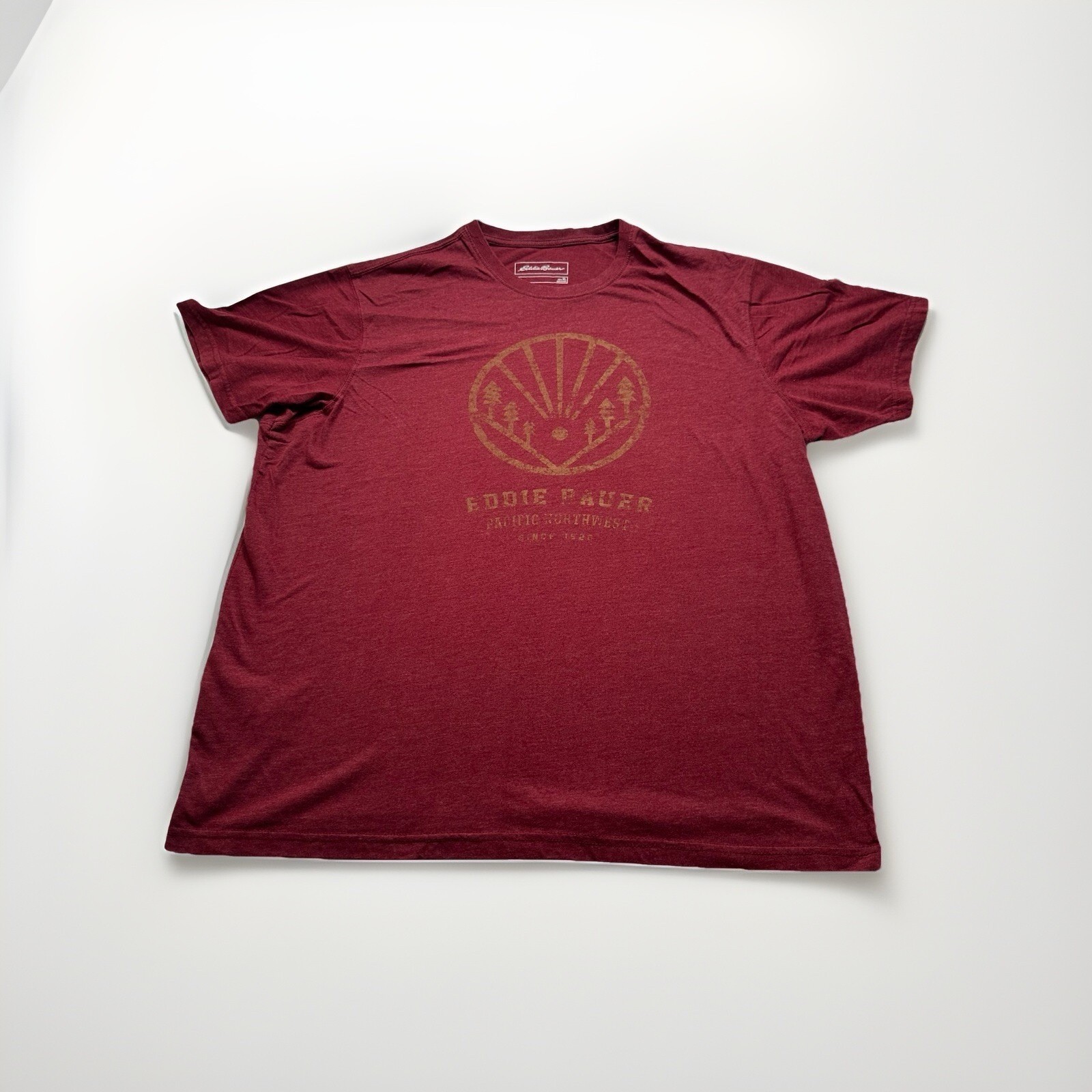 Eddie Bauer Pacific Northwest T-Shirt Mens XL Red Hiking Camping Outdoors (193)