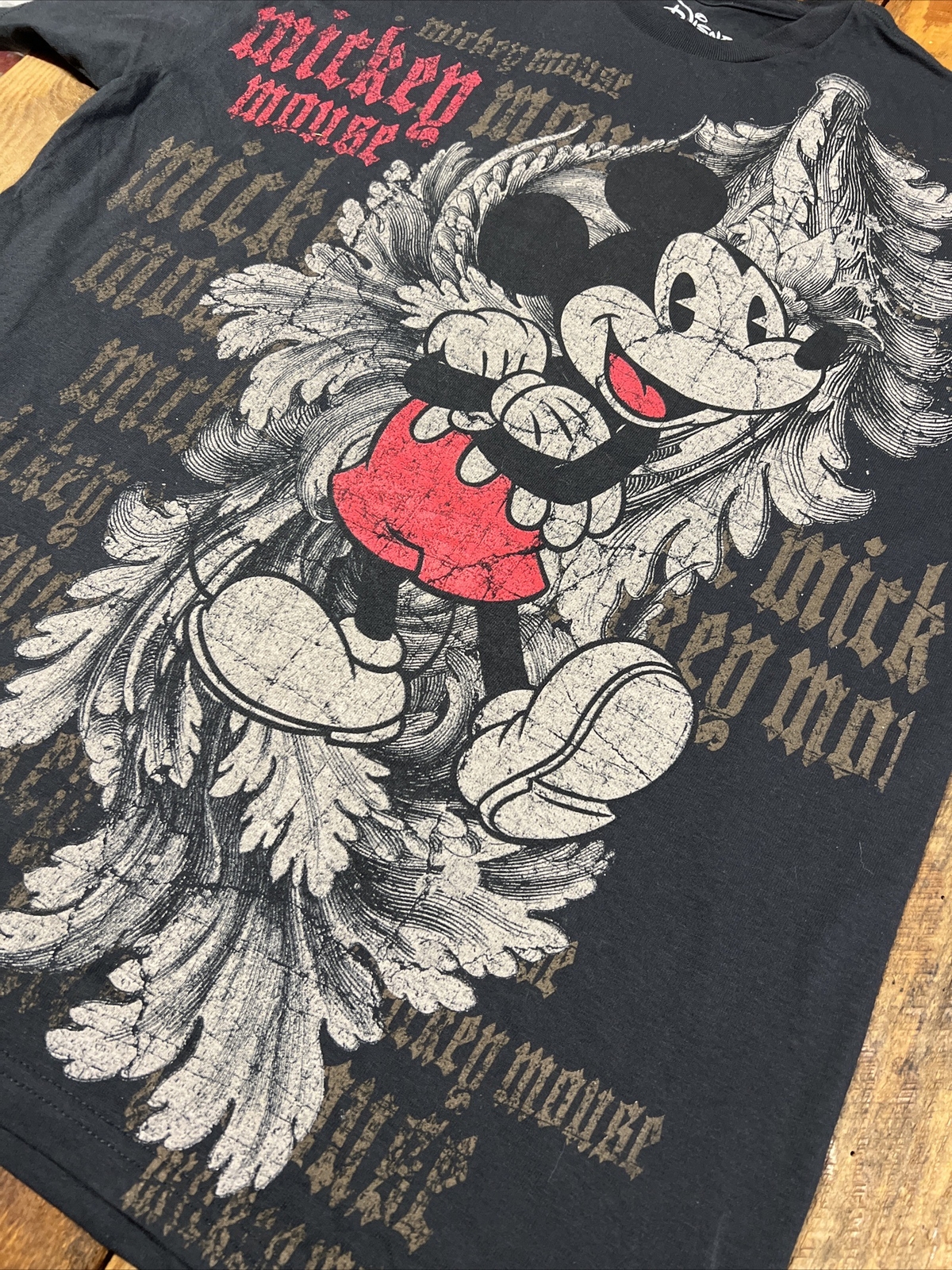 LG Disney Mickey Mouse Full Print Graphic Tee Shirt Black All Over Front Print gallery