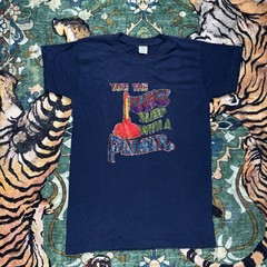 Vintage 70s Funny Humor Graphic Single Stitch T-shirt Blue Medium USA Made