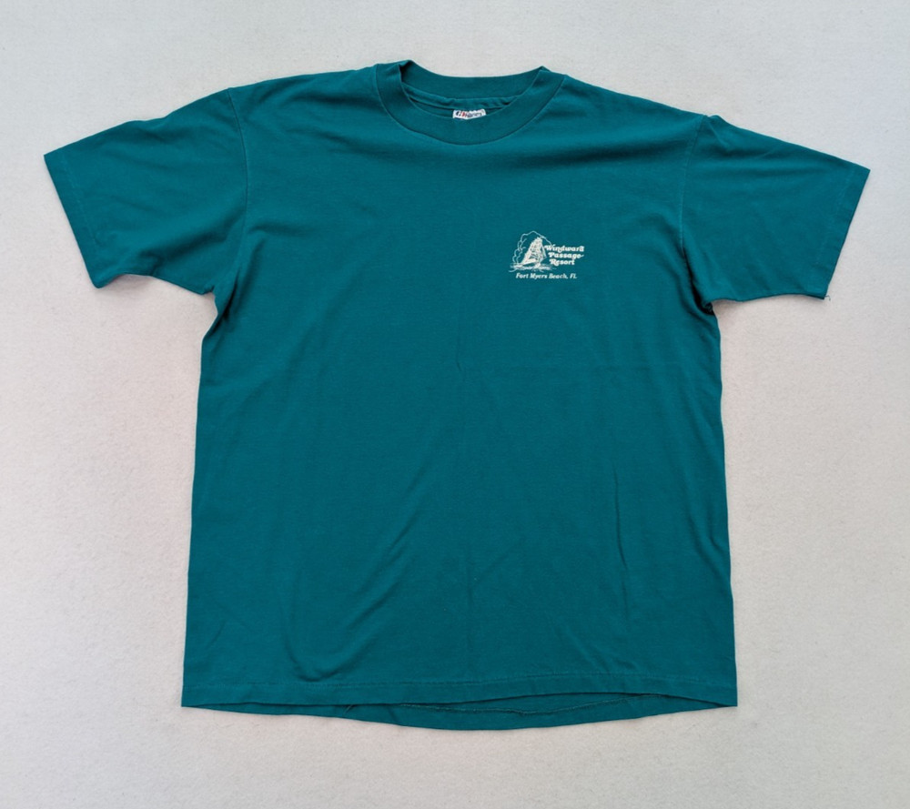 Windward Passage Resort Vintage 90s Men’s T-Shirt Size XL Teal Green