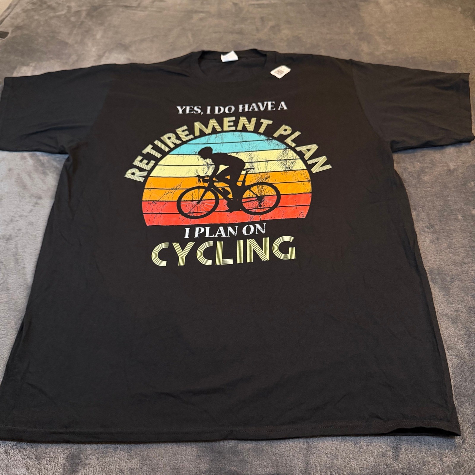 Port and Company Retirement Plan Cycling T Shirt Mens Extra Large Black Graphic gallery