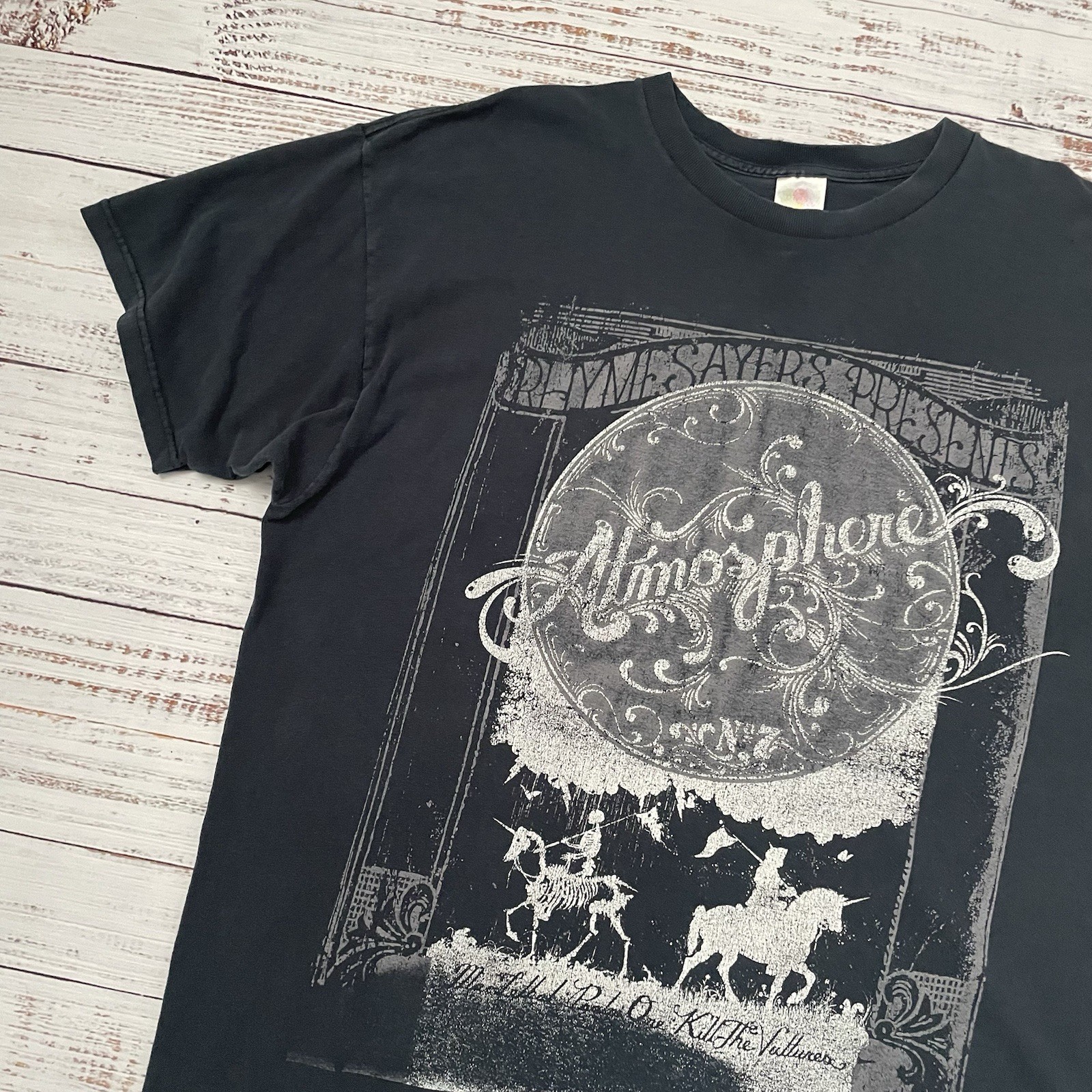 Vintage Y2K Rhymesayers Atmosphere Black Shirt Men’s 2XL Faded Concert Tour Tee gallery