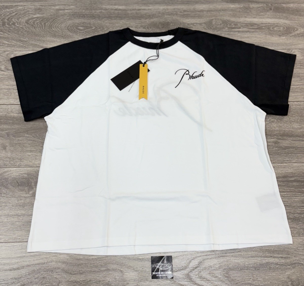 Size Small – Rhude Logo Embroidered Cotton T-Shirt ‘ Vintage Black ‘ | NEW!