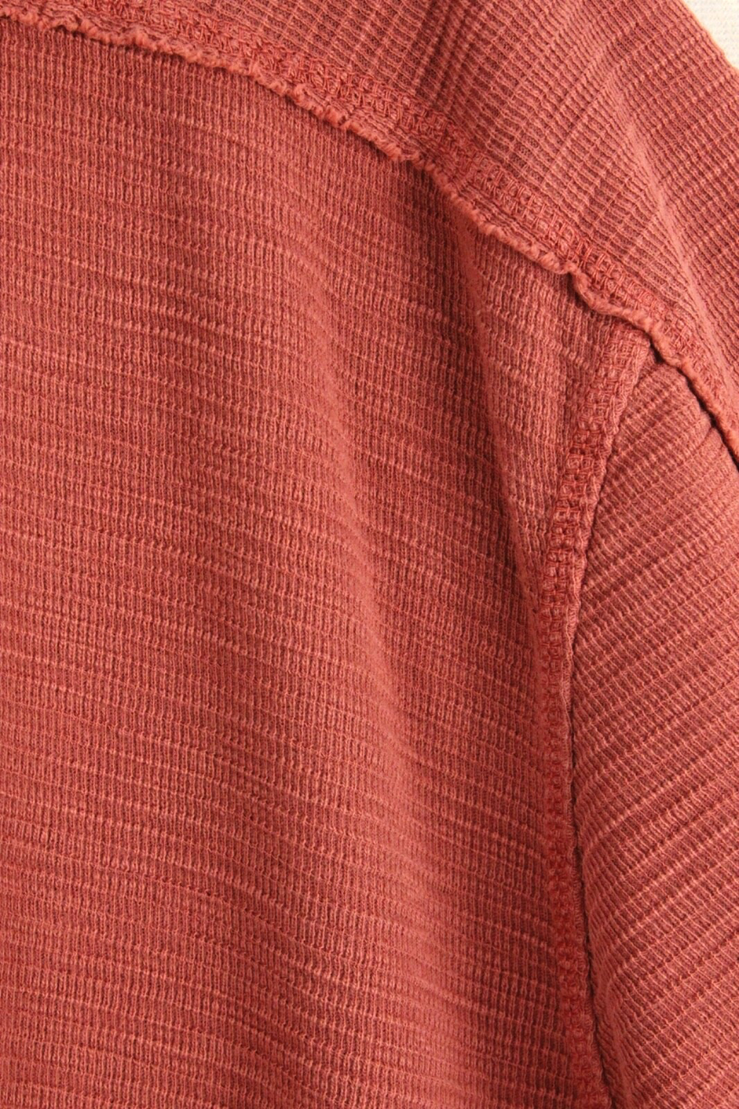 32 Bar Blues Thermal Mens Top XL waffle weave Short Sleeve Burnt Orange gallery