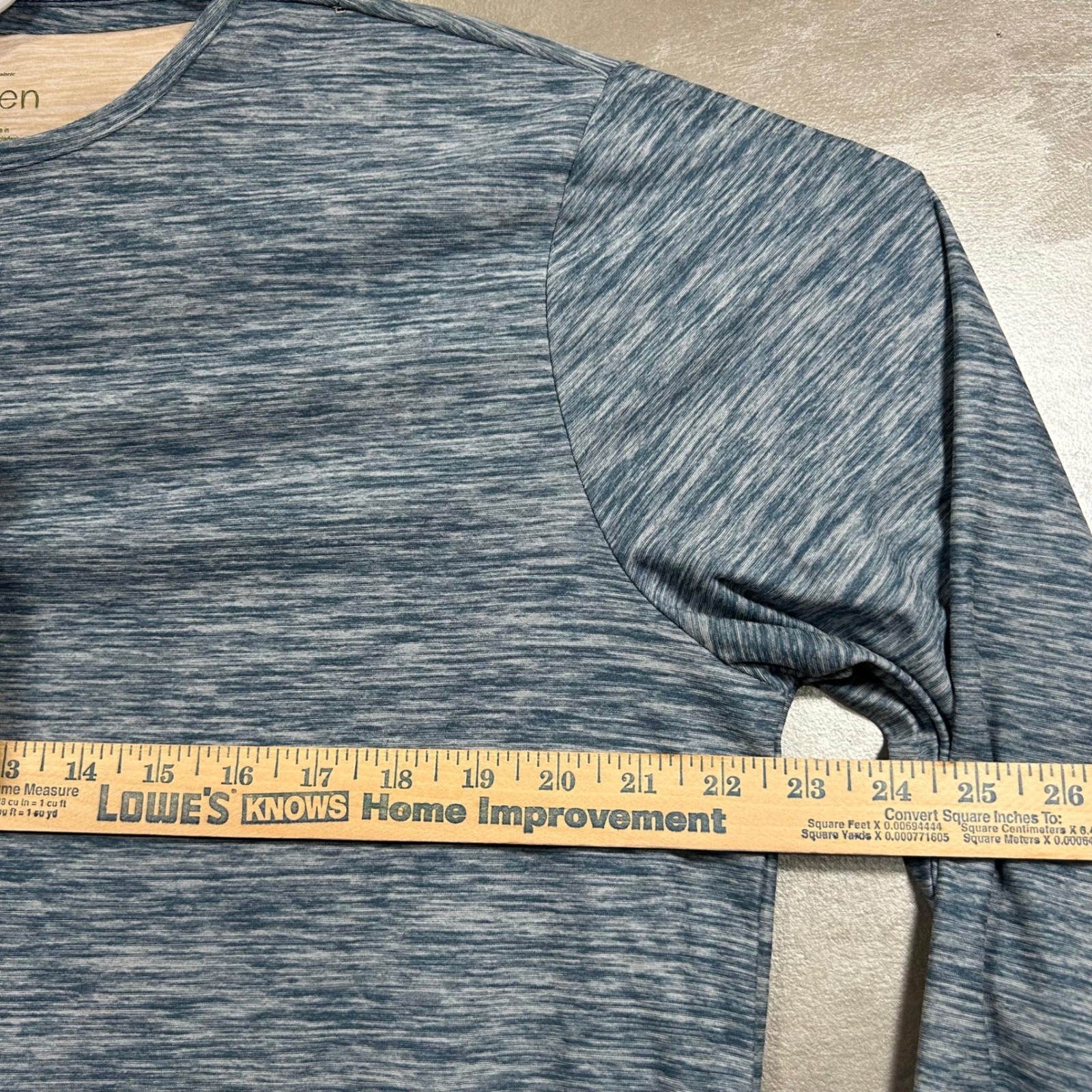 Eco Green Apparel Mens Blue Space Dye Long Sleeve Henley Shirt Size L New gallery