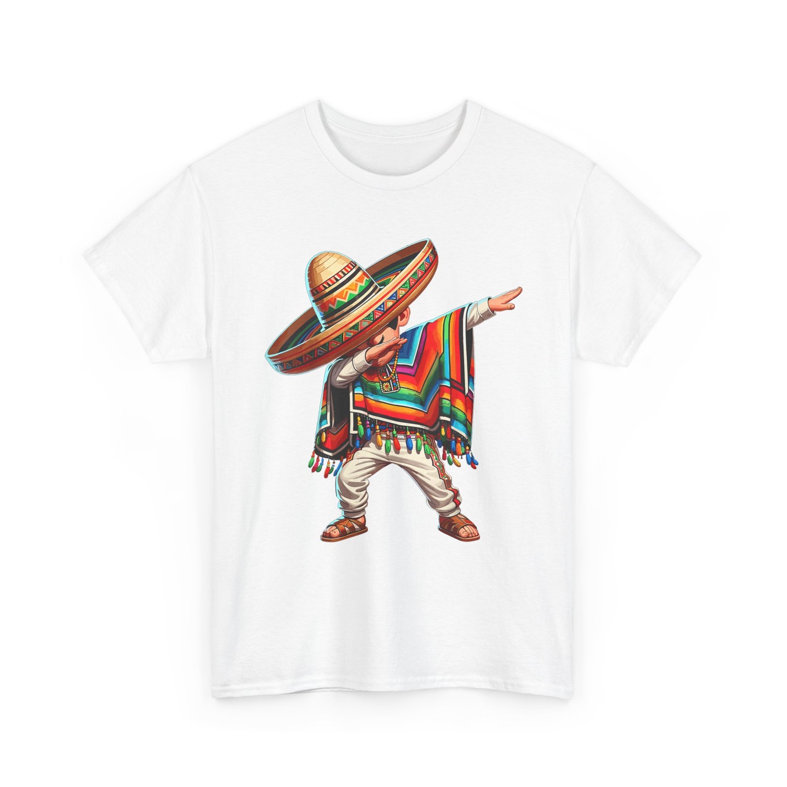 Mexican Boy Dabbing in Poncho Cinco de Mayo T-Shirt for Men and Women gallery