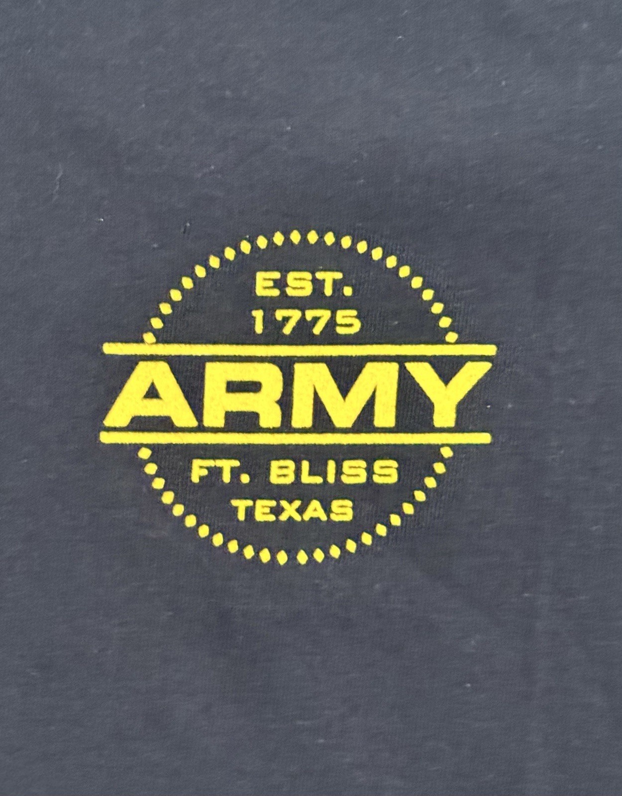 “United States Army Ft Bliss, TX 1775” Double Sided Black T Shirt - Sz S - NWT gallery