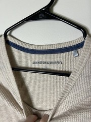Johnston & Murphy XL thermal Men’s Beige Crewneck long sleeve shirt Cream