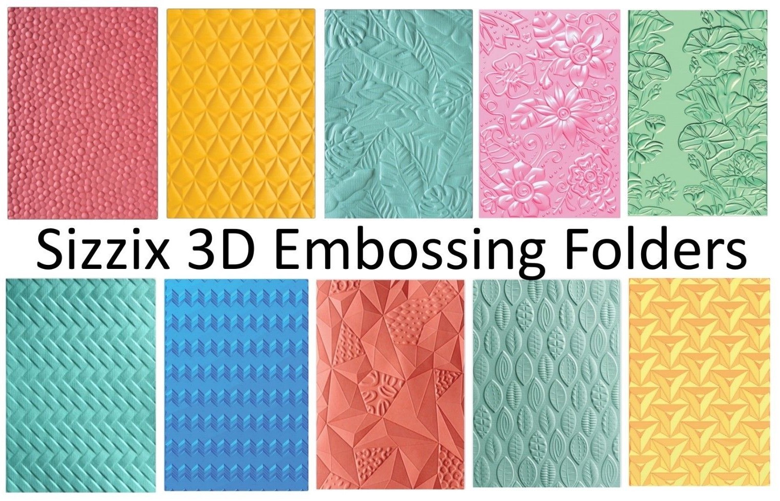 Sizzix Textured Impressions 3D EMBOSSING FOLDERS- A6 Size- U PICK- Updated Often