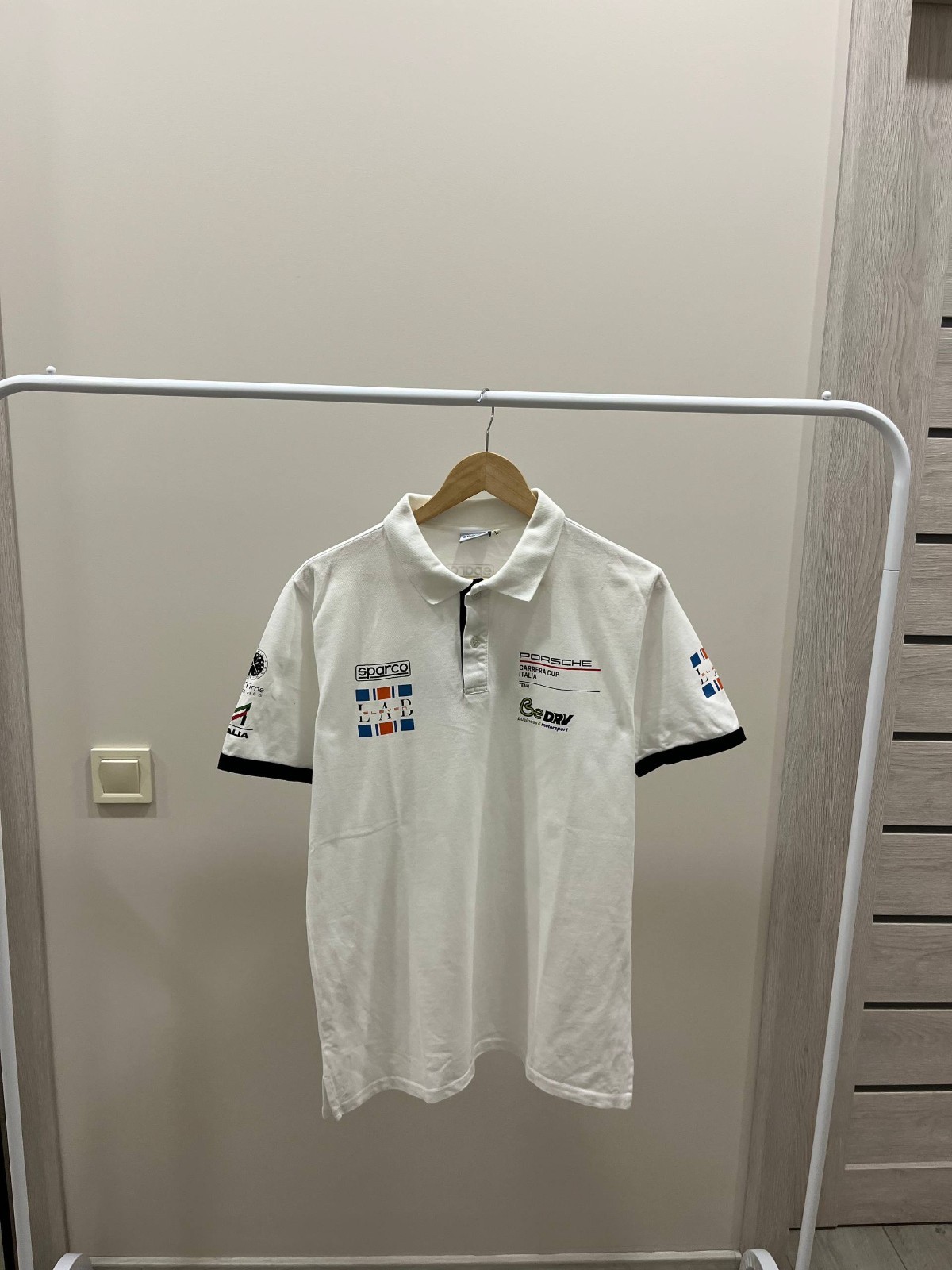Y2K Porsche Design × Vintage Porsche Polo Racing Big Logo Size L Shirt Rare