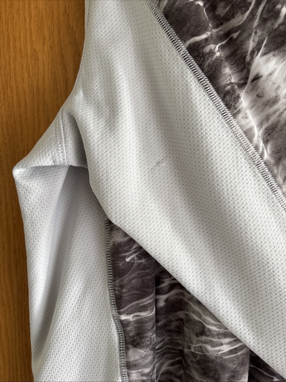 Habit Solar Factor Mens Sz M Long Sleeve UPF 40 Shirt Gray White Fishing gallery