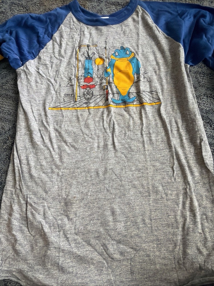 80s Bantam MidSleeve Raglan Fishing Graphic T-Shirt