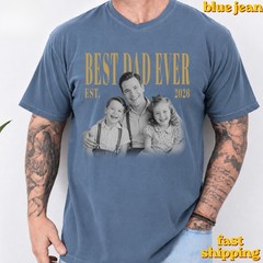 Custom Dad Photo Shirt Personalized Vintage Fathers Day Gift Tee