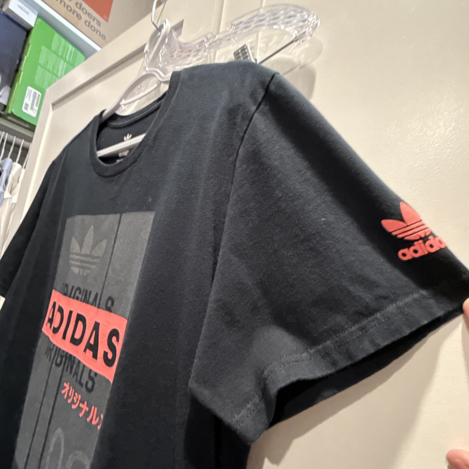 Mens ADIDAS Originals Black Logo Graphic Print Tee T Shirt Sz M gallery