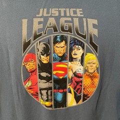 DC Comics Justice League Multiple Character Blue Thermal Long Sleeve Shirt 2XL
