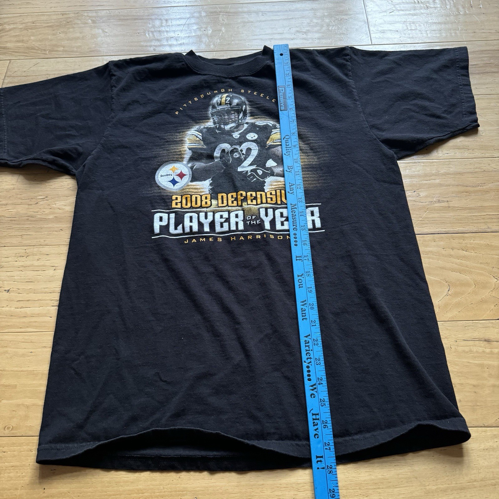 Reebok Pittsburgh Steelers James Harrison 2008 Defensive Player Rap Tee Sz M gallery