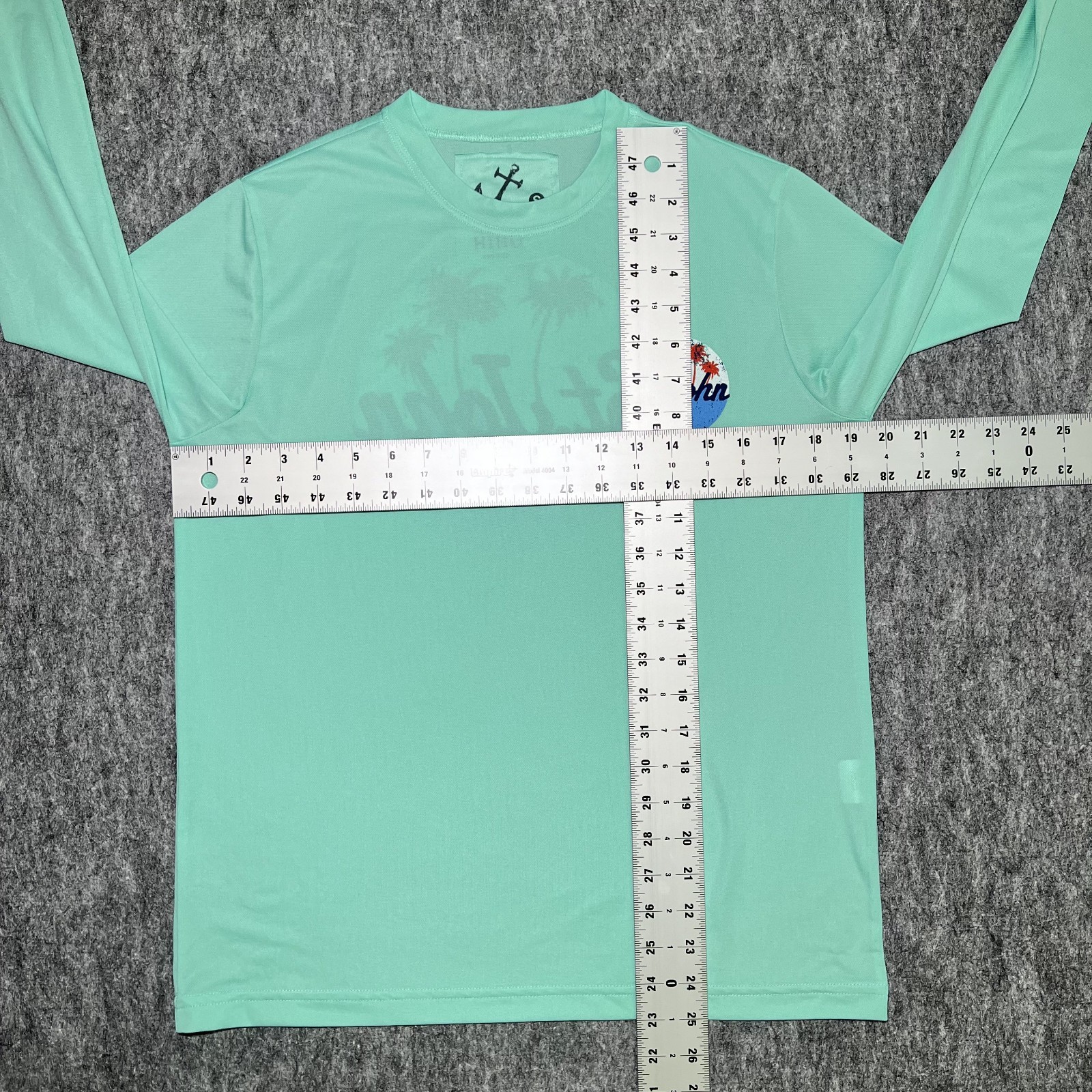 HIHO Performance Long Sleeve Shirt S Teal St.John US VII Graphic Made in Peru gallery