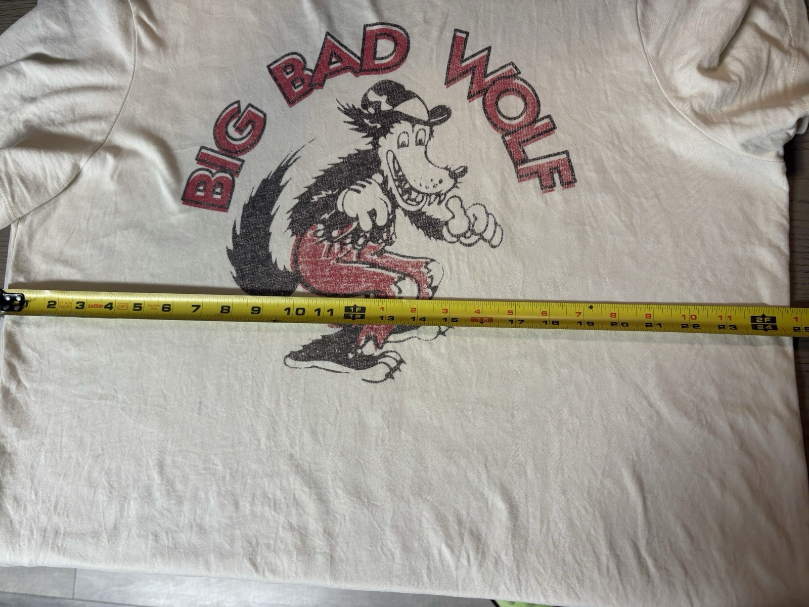 Disney Collection Men's Big Bad Wolf T-Shirt Off White Crew Neck L gallery