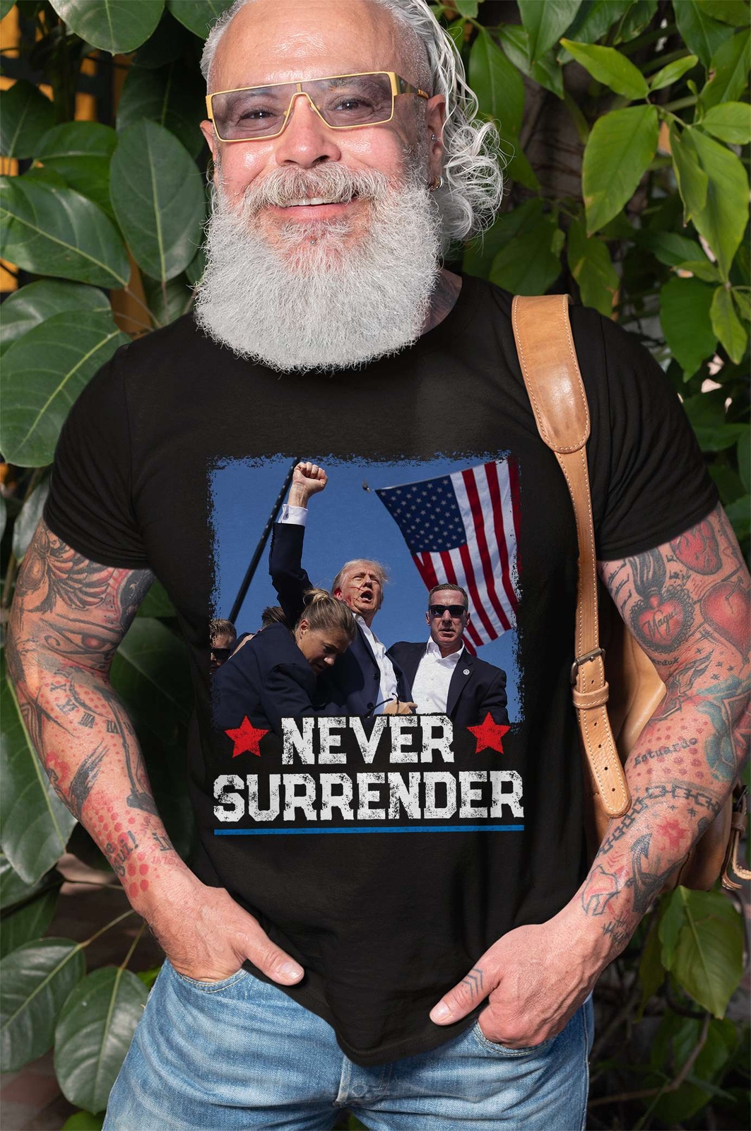 Never Surrender USA Flag Shirt Donald Trump PA Rally Shirt DJT Support Shirt gallery