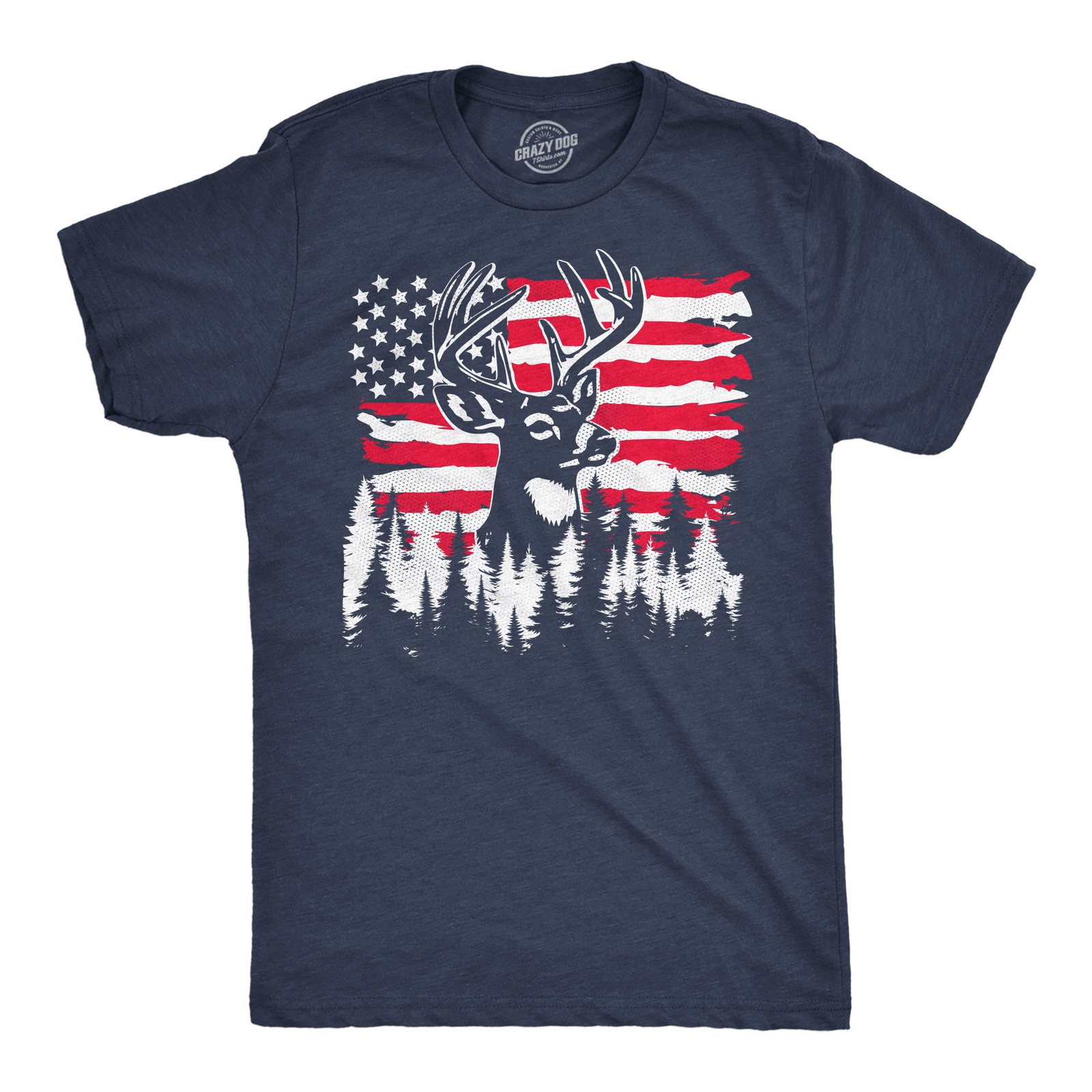 Mens Funny T Shirts USA Buck Sarcastic Fourth Of July Deer Graphic Novelty Tee gallery
