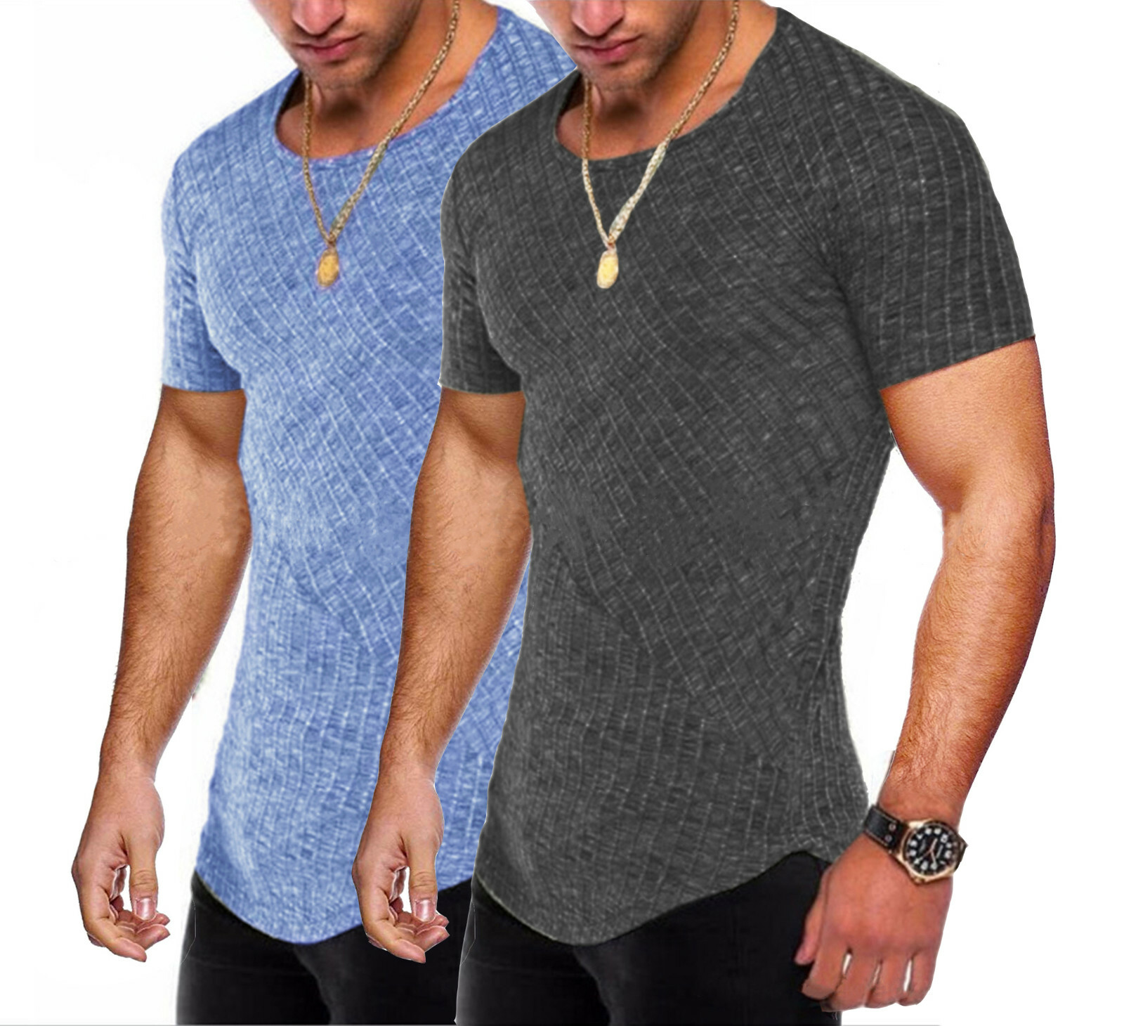 Men Casual Sport Round Neck Long Sleeve Slim Fit Top T-Shirt Muscle Gym Active gallery