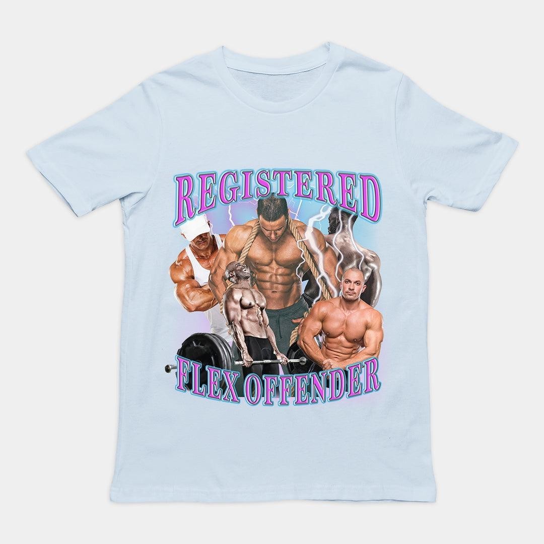 Registered Flex Offender Gym T-Shirt Funny Workout Bodybuilding Graphic Tee gallery