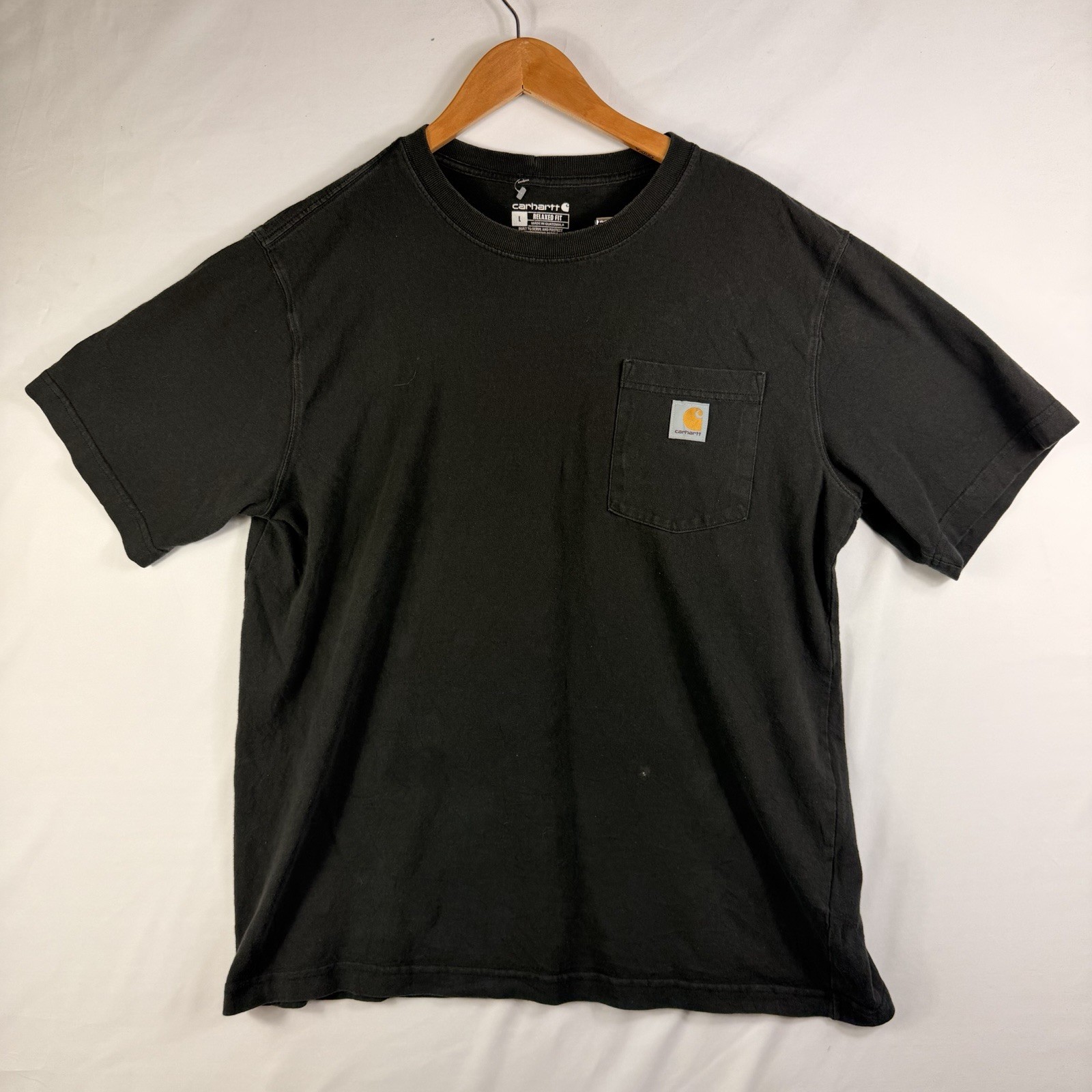 Carhartt T-Shirt Men’s L Relaxed Fit Black Short Sleeve Pocket Tee