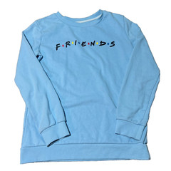 Friends Sweatshirt Mens Medium Blue Long Sleeve Crewneck Light Weight EUC