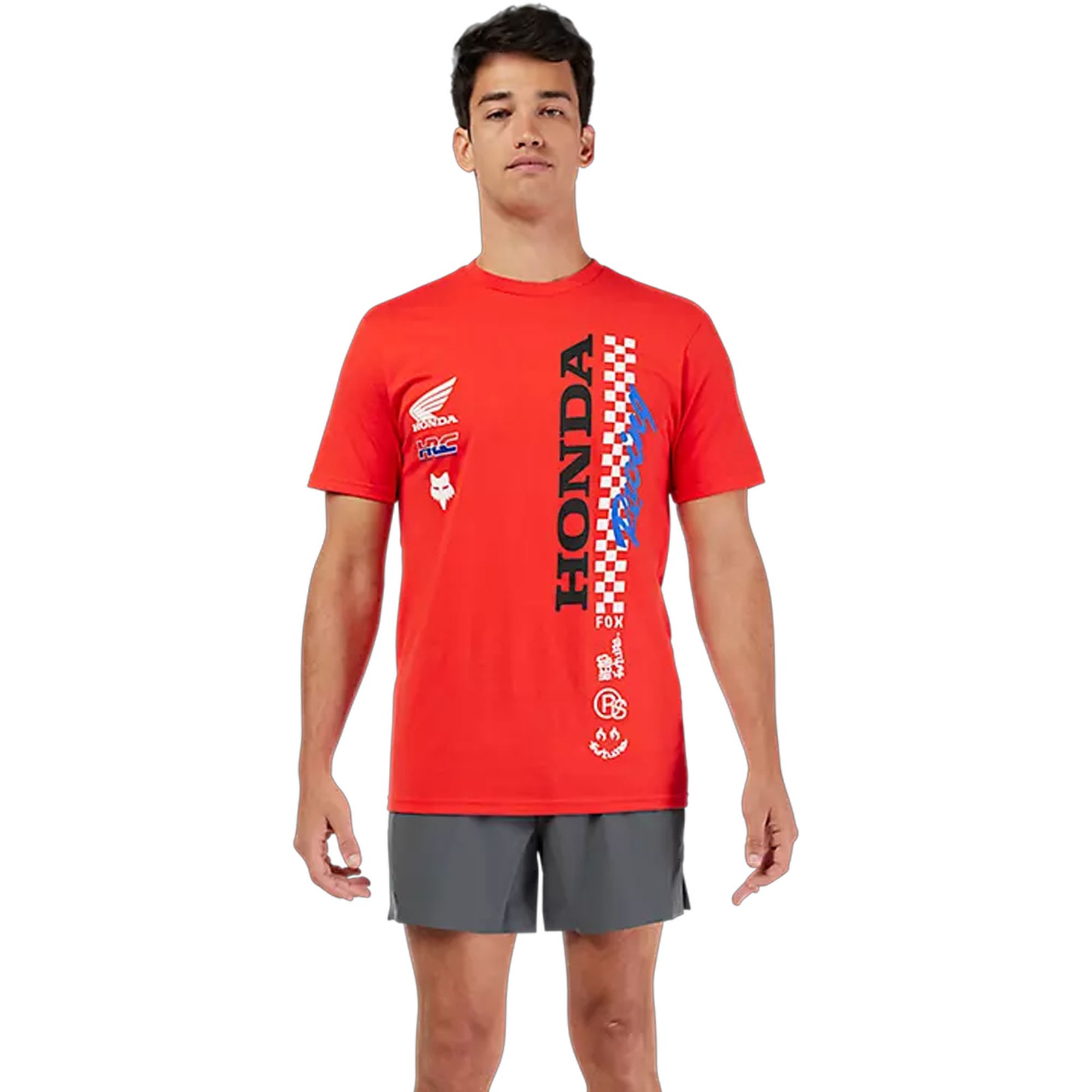 Fox Racing Red Honda Tee Shirt Lightweight Comfortable Fit Fine-Knit Fabric gallery