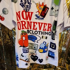 Now Or Never T Shirt Size S. EXTREMELY RARE. SUPER COOL MIX COLOR & PRINT. NEW