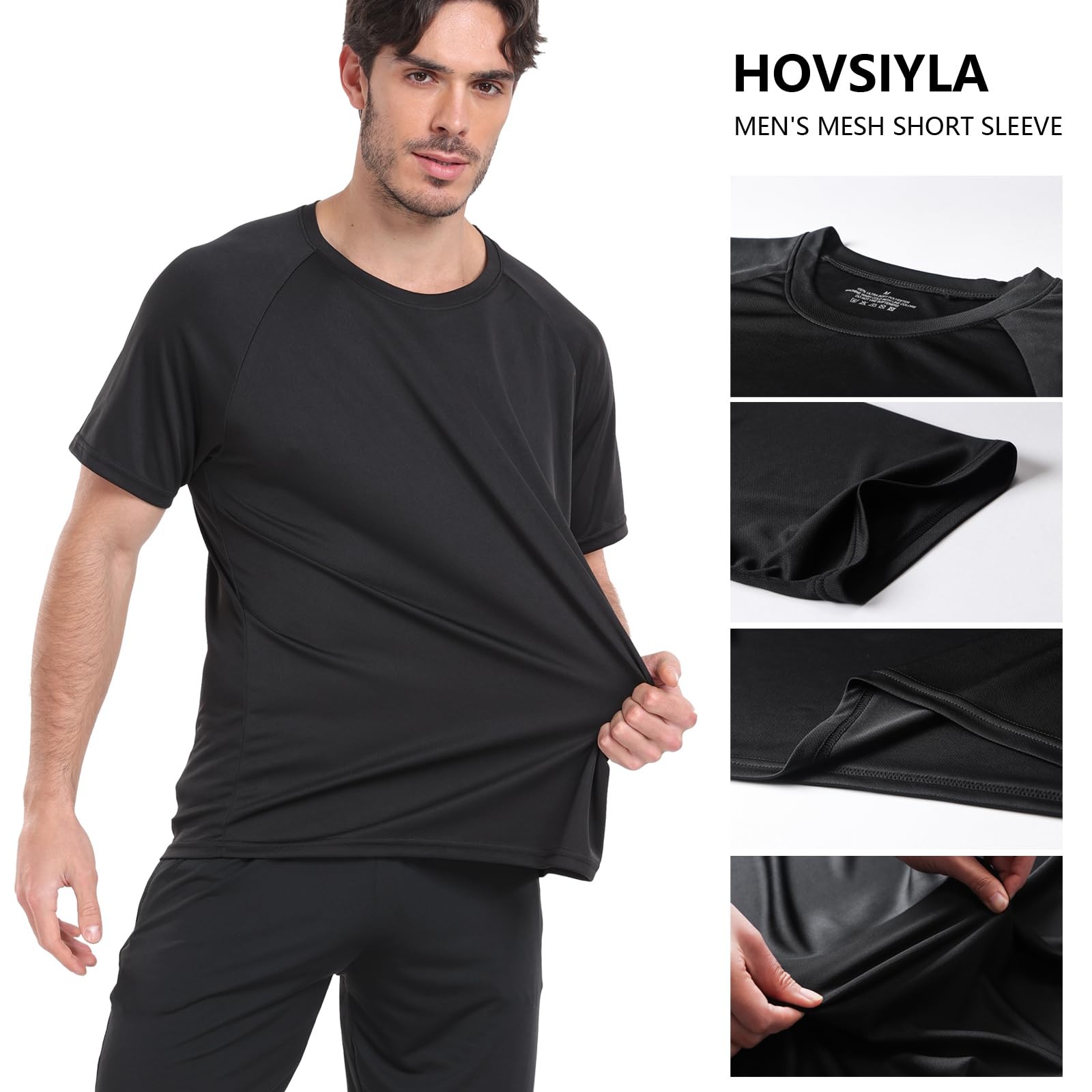 5 Pack Running Shirts Men Sport Tops Dry Fit Gym Wicking Athletic T Shirts Br... gallery