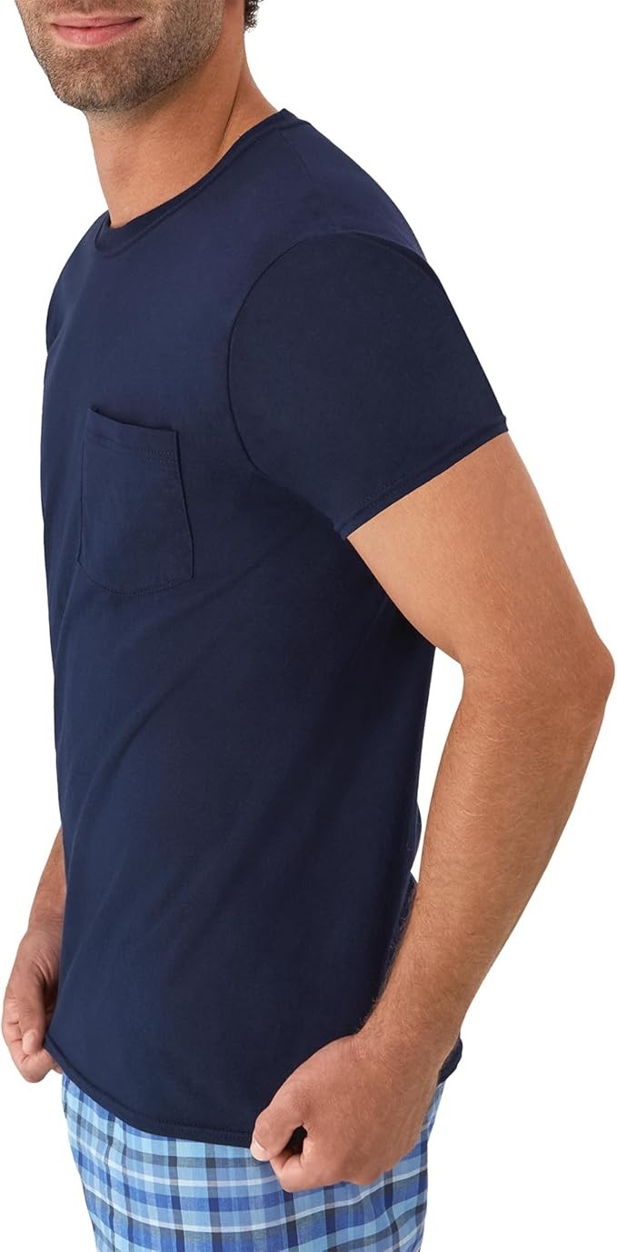 6 Pack Hanes Men's Value Pack Assorted Pocket T-Shirt Undershirts Size Large gallery