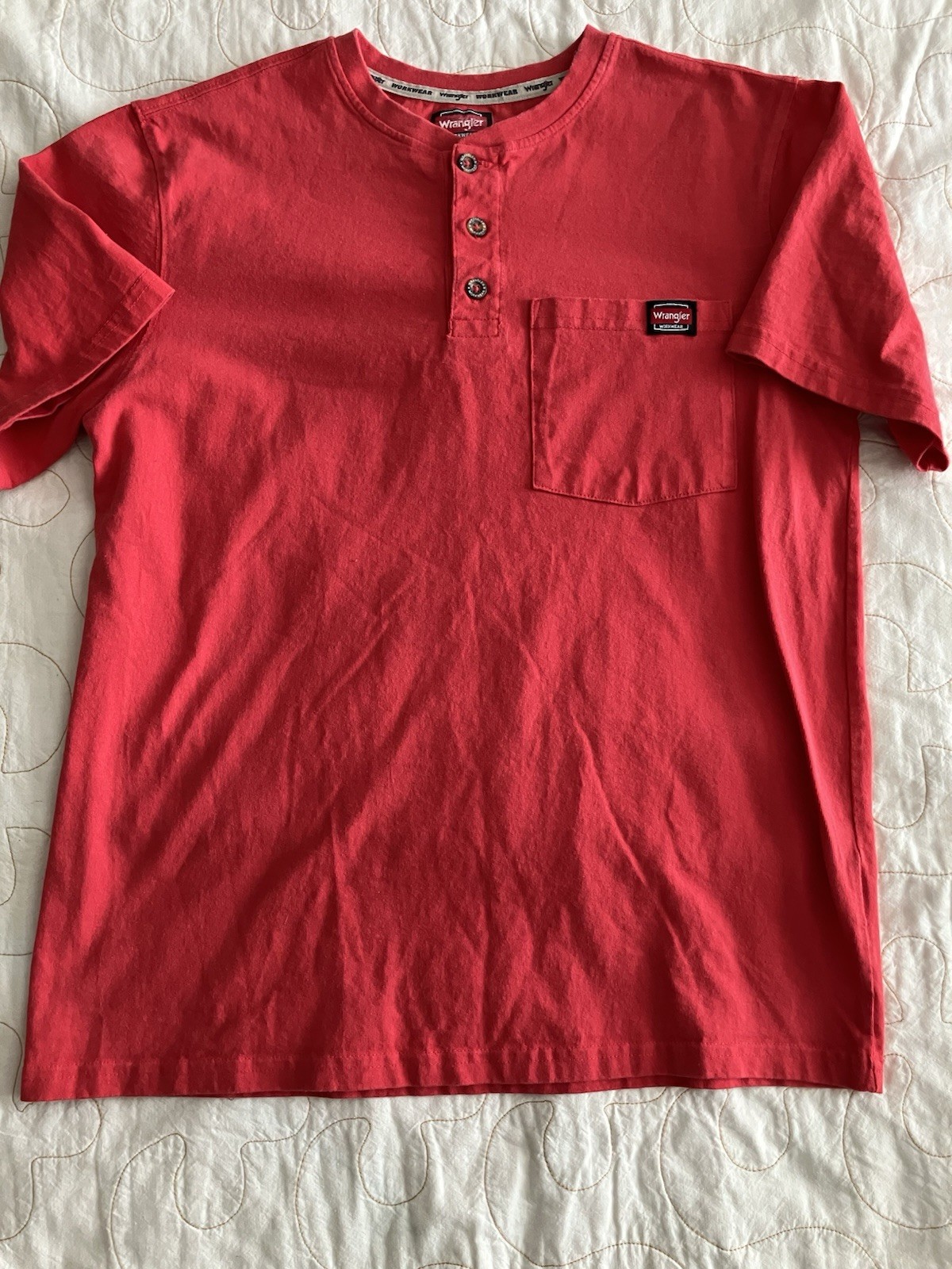 Wrangler Workwear Men's Pocket T-Shirt Size Small S 34-36 Red Tee gallery