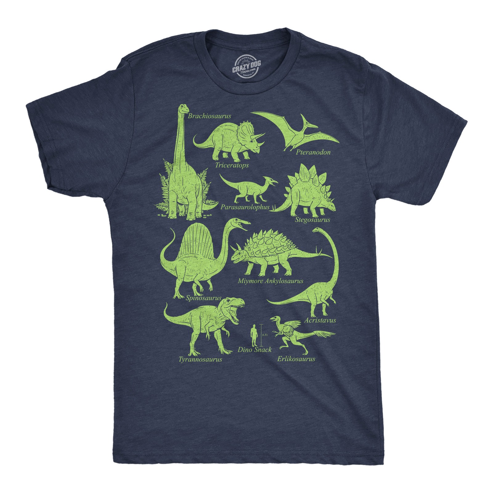 Mens Funny T Shirts Dinosaurs And Human Dino Snack Sarcastic Graphic Novelty Tee gallery