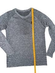 ODLO Base Layer Top Performance Light Fitted Long Sleeve Striped Gray Men’s sz L