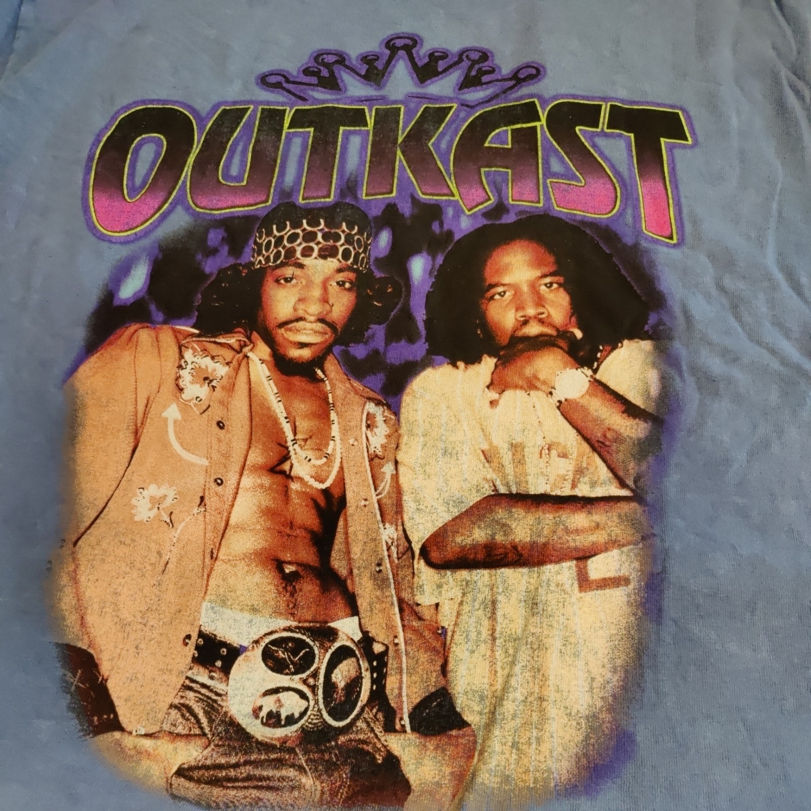 Outkast Men's Rap Hip Hop Graphic Print Crew Neck T-Shirt Blue L gallery