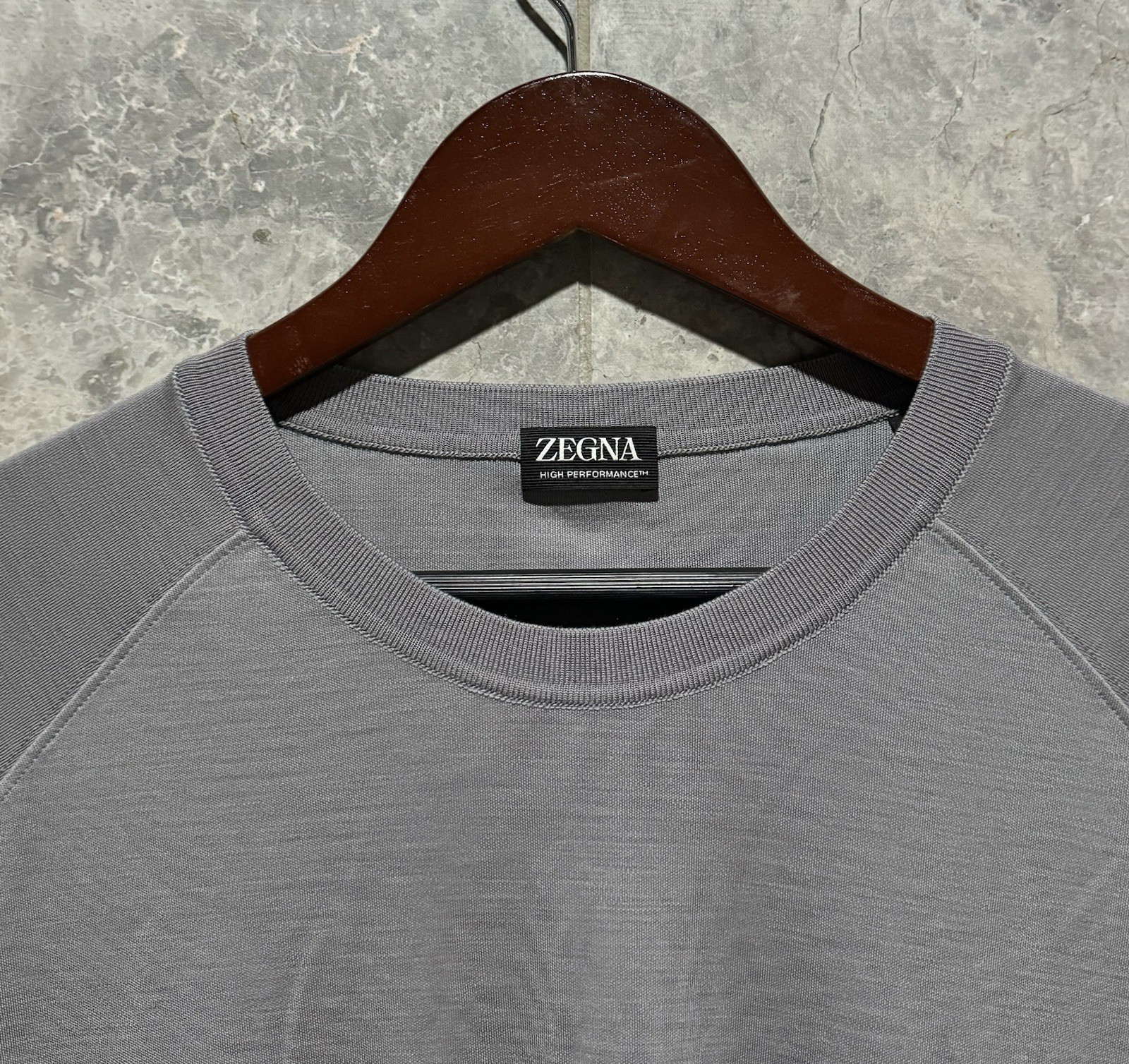 ZEGNA Men’s ‘High Performance’ Wool T-Shirt Light Grey Size XXL / 2XL $920+ NEW gallery
