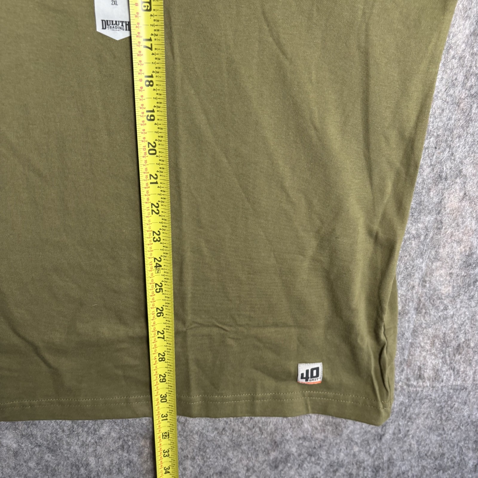 Duluth Trading 40 Grit T-Shirt Men's XXL Short Sleeve Cotton Green Pocket New gallery