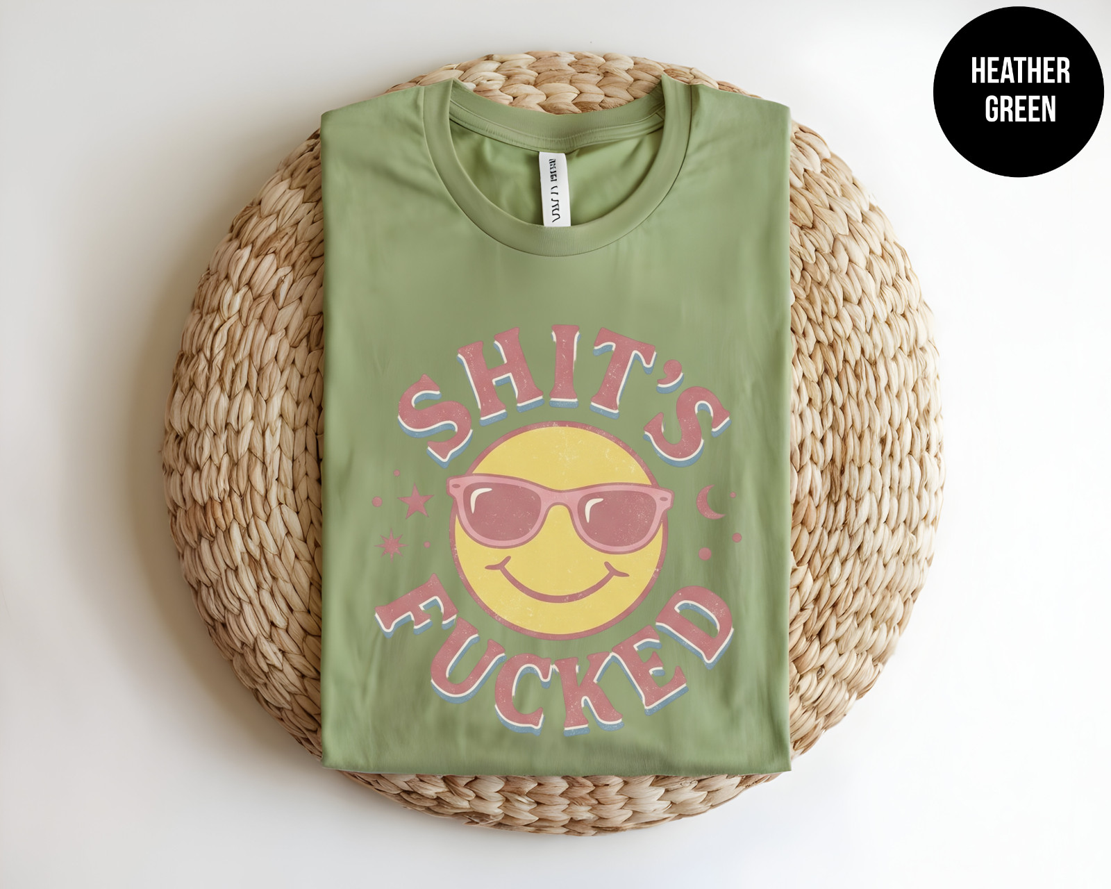 Funny Smiley Face T Shirt Sarcastic Graphic Tee Retro Aesthetic Top Adult Humor gallery