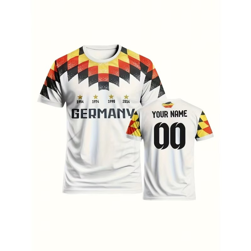 Germany Mens Football T-Shirt V Neck 3D Print Summer Jersey Custom gallery