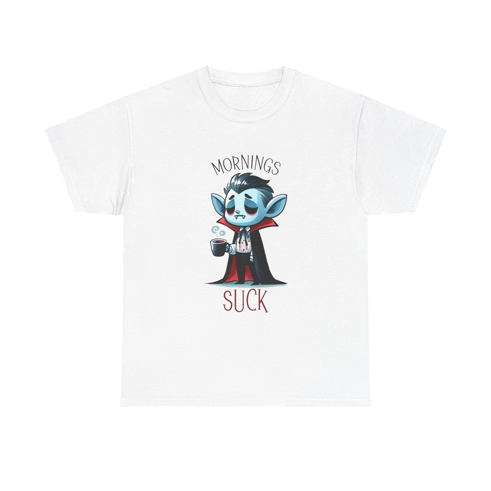 vampire mornings suck funny Unisex Heavy Cotton Tee men women gallery