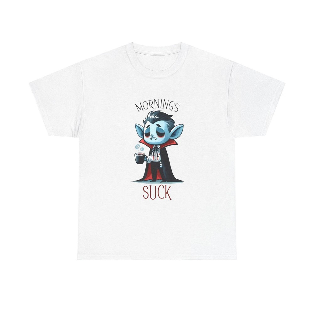 vampire mornings suck funny Unisex Heavy Cotton Tee men women