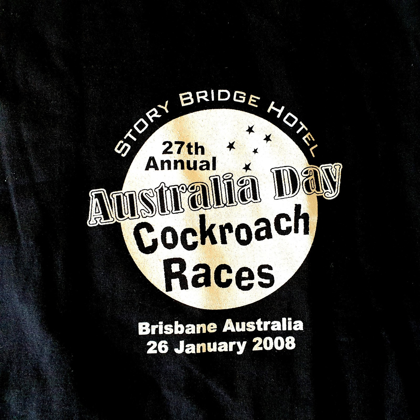 Story Bridge Hotel 27th Annual Cockroach Races Men's L Tshirt Aus Day 2008 Gift gallery