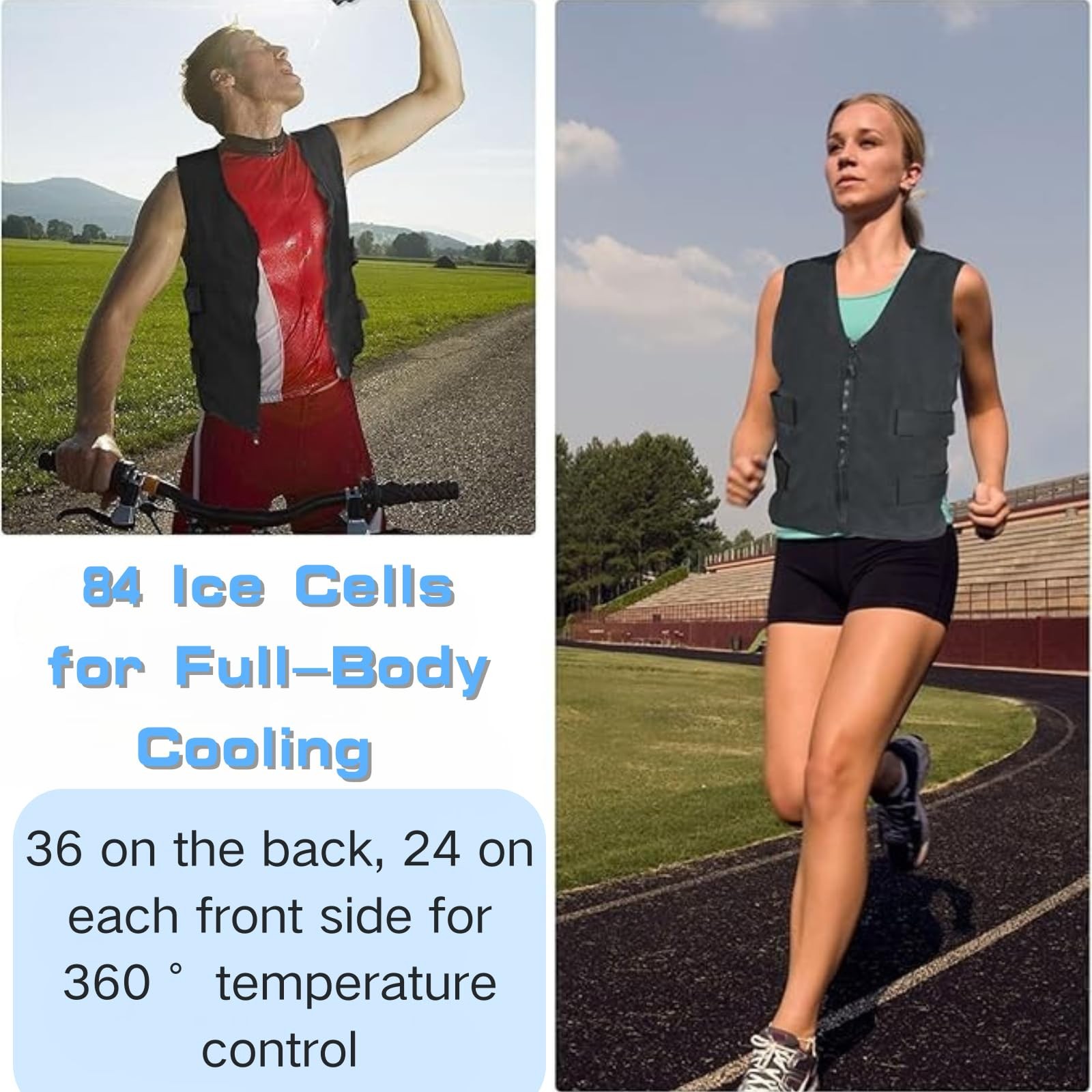 Adjustable Cooling Vest with 84 Ice Cells - 360° Full-Body Cooling，One-Size f... gallery