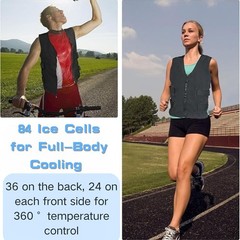 Adjustable Cooling Vest with 84 Ice Cells – 360° Full-Body Cooling，One-Size f…