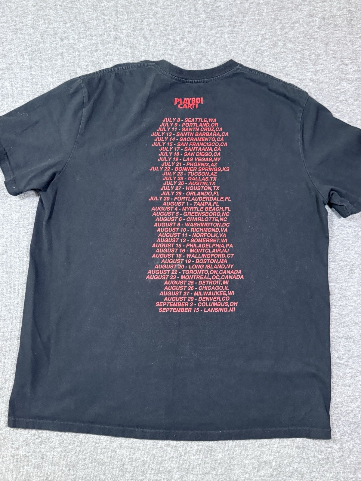 2017 Playboi Carti Self Titled Album Rap Tour SS Graphic T-Shirt - Large gallery