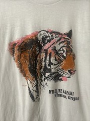 Vintage test print 1988 Single stitch tiger/wolf roller coaster Cedar Point OR