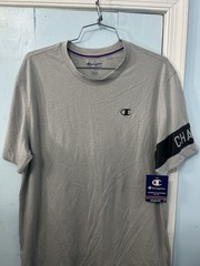 NWT MEN’S double dry GRAY CHAMPION ATHLETIC WEAR T-SHIRT TOP LOGO large